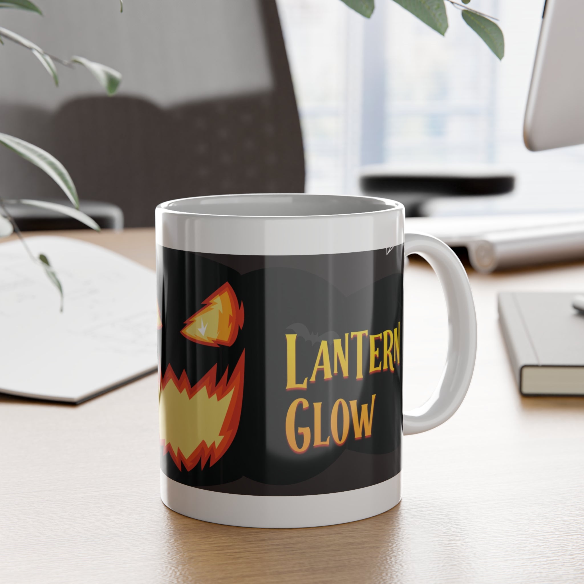 Jack-O'-Lantern Glow | Halloween Pumpkin | White Ceramic Mug